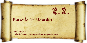 Munzár Uzonka névjegykártya